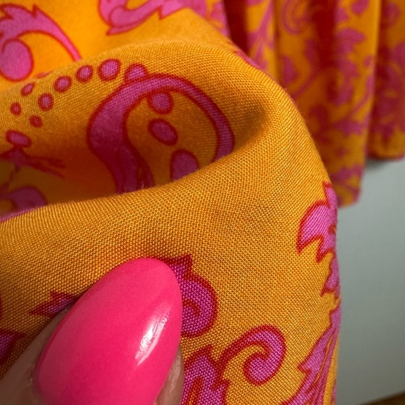 Anthropologie Abel The Label Maya Patterned Maxi Skirt Pink Orange Tropical L - Picture 11 of 12